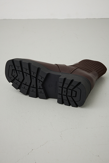 ベルトデザイントラックソールソックスブーツ 詳細画像