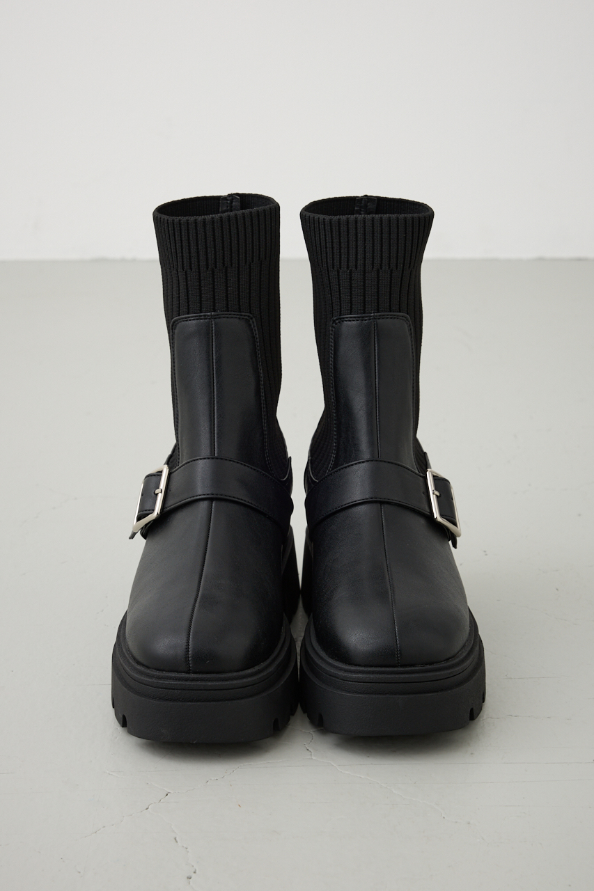 ベルトデザイントラックソールソックスブーツ｜WOMEN｜250IAB55