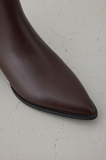 ポインテッドローヒールブーツ 詳細画像