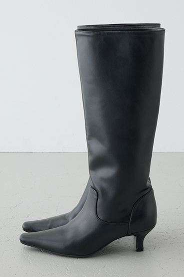 ローヒールロングブーツ 詳細画像