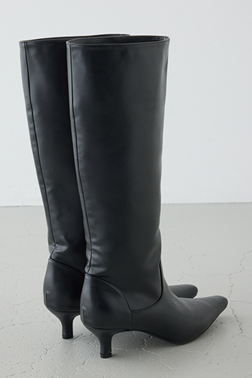 ローヒールロングブーツ 詳細画像