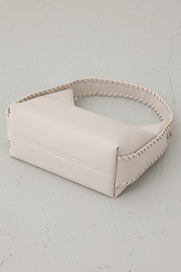 オーバーロックデザインハンドバッグ 詳細画像