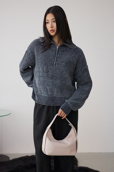 オーバーロックデザインハンドバッグ 詳細画像