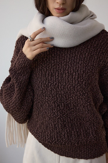 ソフトタッチニットフリンジストール