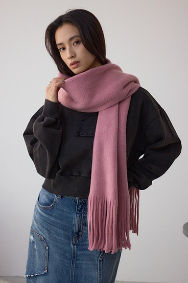 ソフトタッチニットフリンジストール