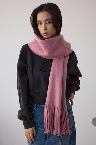 ソフトタッチニットフリンジストール