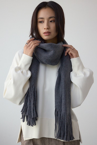 ソフトタッチニットフリンジストール