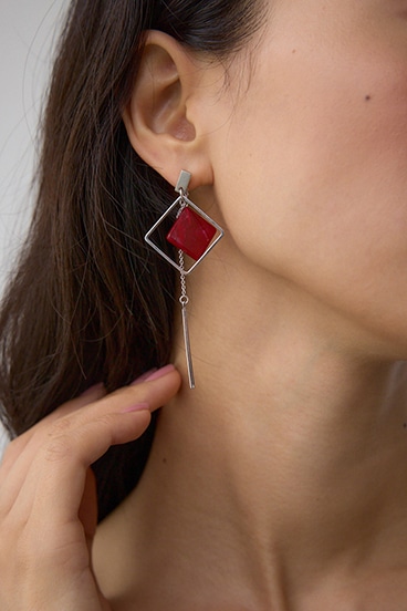 アクリル×メタルアシンメトリーピアス