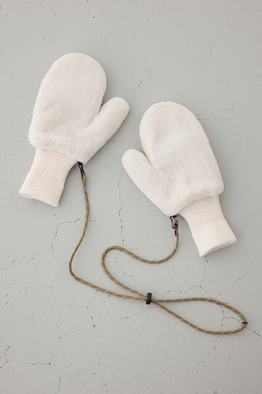 配色ストラップ2WAYフェイクファーミトン 詳細画像