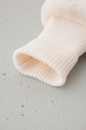 配色ストラップ2WAYフェイクファーミトン 詳細画像