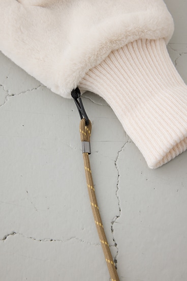 配色ストラップ2WAYフェイクファーミトン 詳細画像