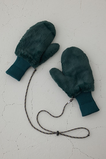 配色ストラップ2WAYフェイクファーミトン 詳細画像