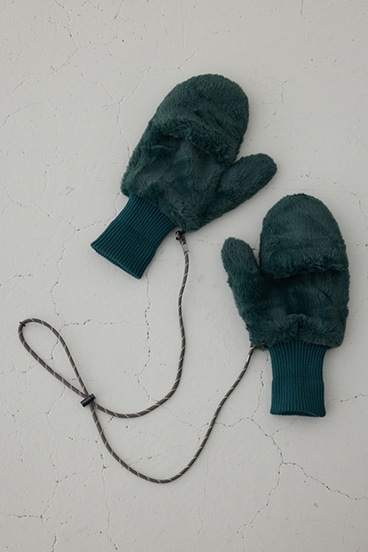 配色ストラップ2WAYフェイクファーミトン 詳細画像