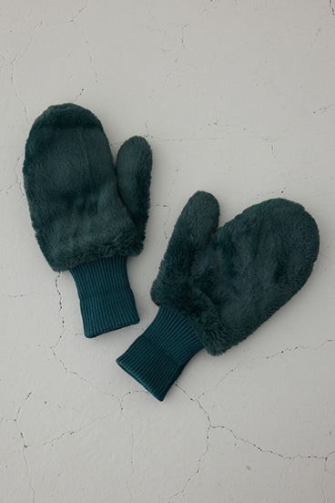 配色ストラップ2WAYフェイクファーミトン 詳細画像