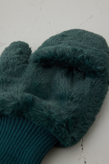 配色ストラップ2WAYフェイクファーミトン 詳細画像