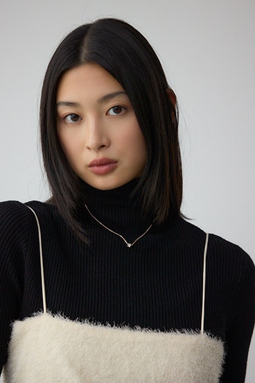 ラインストーンクローバーネックレス 詳細画像