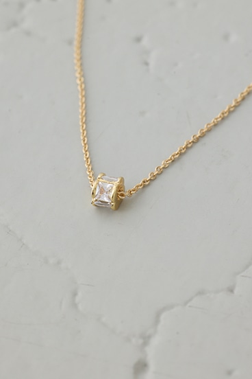 ラインストーンクローバーネックレス 詳細画像