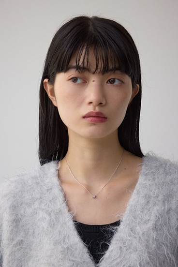 ラインストーンクローバーネックレス 詳細画像