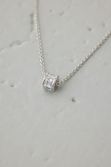 ラインストーンクローバーネックレス 詳細画像