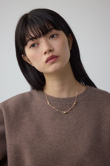 Uチェーンラインストーンネックレス