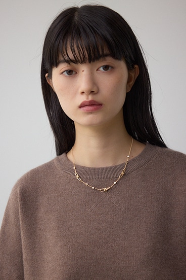 Uチェーンラインストーンネックレス 詳細画像