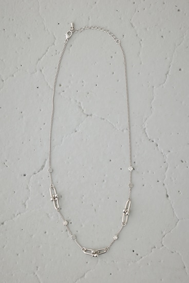 Uチェーンラインストーンネックレス 詳細画像