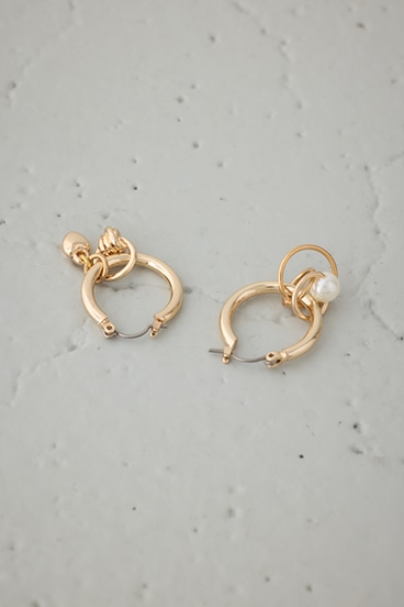 マルチモチーフミニフープピアス 詳細画像