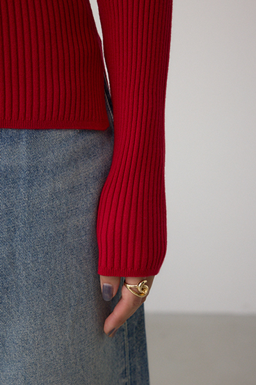 VENUSハイネックリブニット 詳細画像