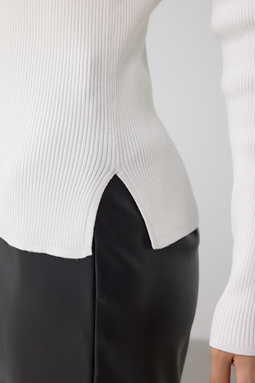 VENUSスクエアネックリブニット 詳細画像