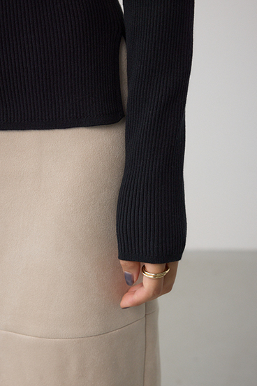 VENUSスクエアネックリブニット 詳細画像