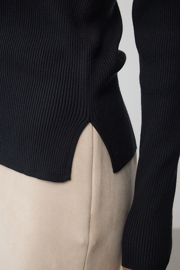 VENUSスクエアネックリブニット 詳細画像