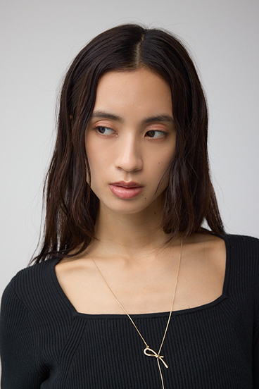 VENUSスクエアネックリブニット 詳細画像