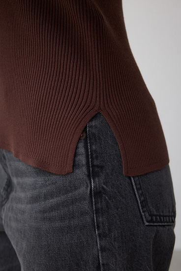 VENUSスクエアネックリブニット 詳細画像