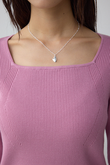 VENUSスクエアネックリブニット 詳細画像