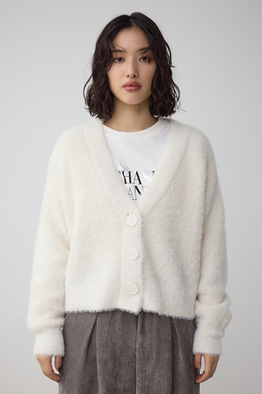 モヘヤライクニットカーディガン 詳細画像