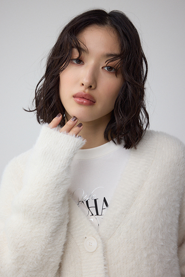 モヘヤライクニットカーディガン