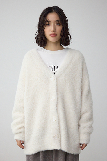 モヘヤライクニットカーディガン 詳細画像