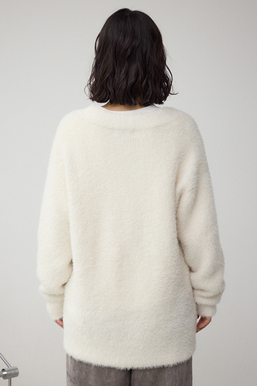 モヘヤライクニットカーディガン 詳細画像