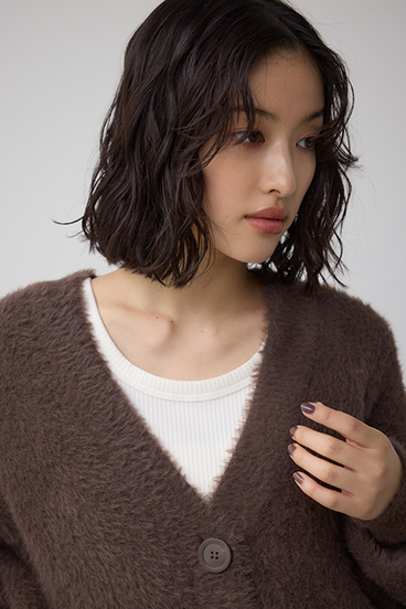 モヘヤライクニットカーディガン 詳細画像