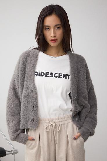 モヘヤライクニットカーディガン 詳細画像