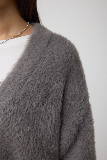 モヘヤライクニットカーディガン 詳細画像