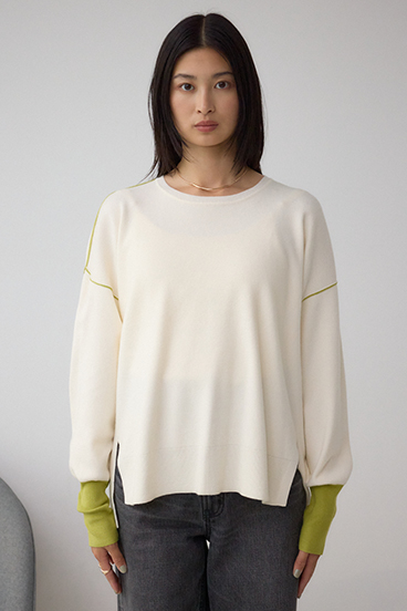 バイカラーカフニット 詳細画像