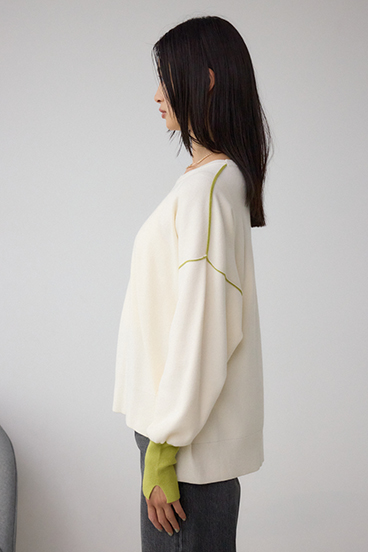 バイカラーカフニット 詳細画像