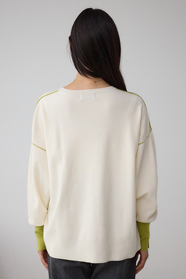 バイカラーカフニット 詳細画像