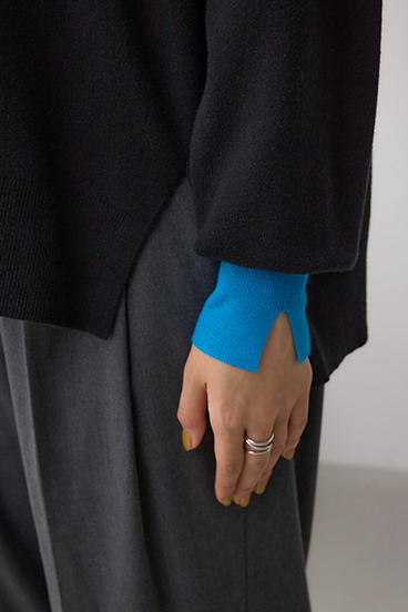 バイカラーカフニット 詳細画像