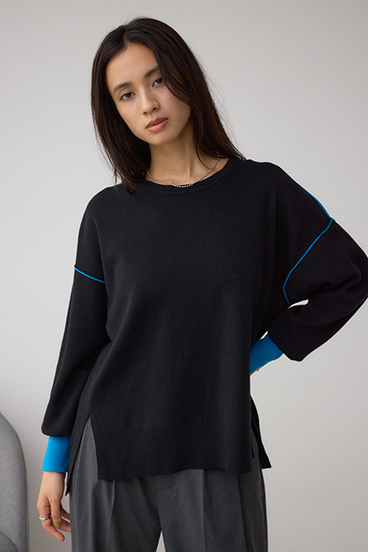 バイカラーカフニット 詳細画像