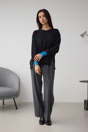 バイカラーカフニット 詳細画像