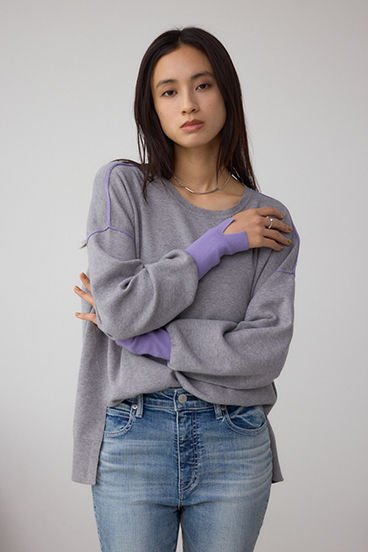 バイカラーカフニット 詳細画像