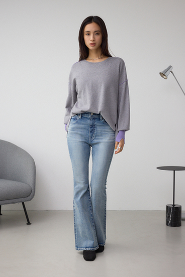 バイカラーカフニット 詳細画像