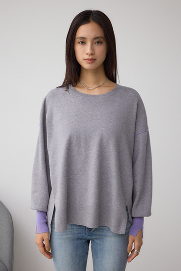 バイカラーカフニット 詳細画像